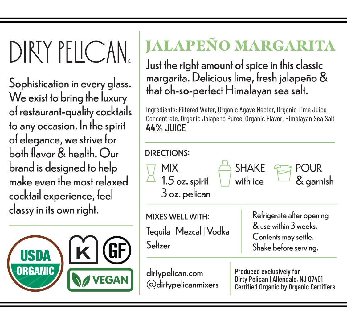 Dirty Pelican - Jalapeño Margarita: 750ml