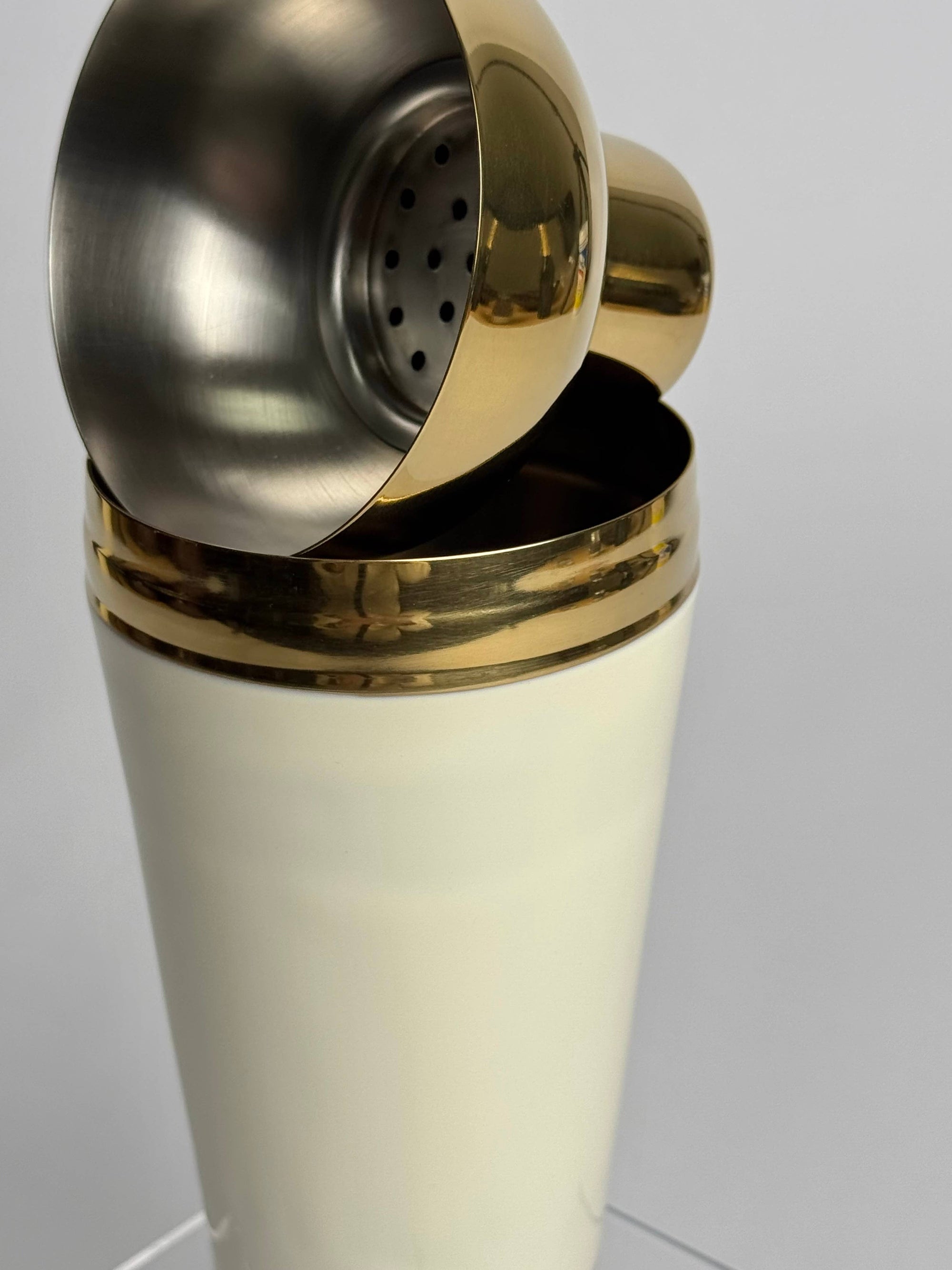 India Handicrafts Inc - Hand-Painted Cocktail Shaker: Off-White