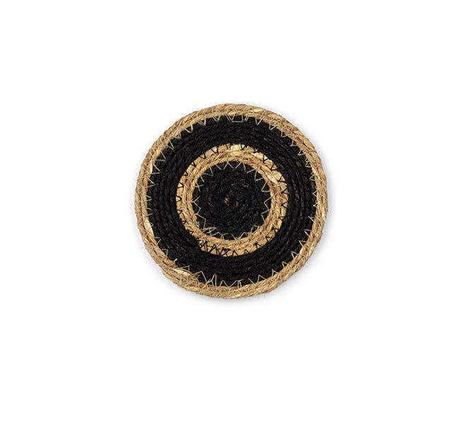 British Colour Standard Coasters Set of 4 - Jet Black / Natural