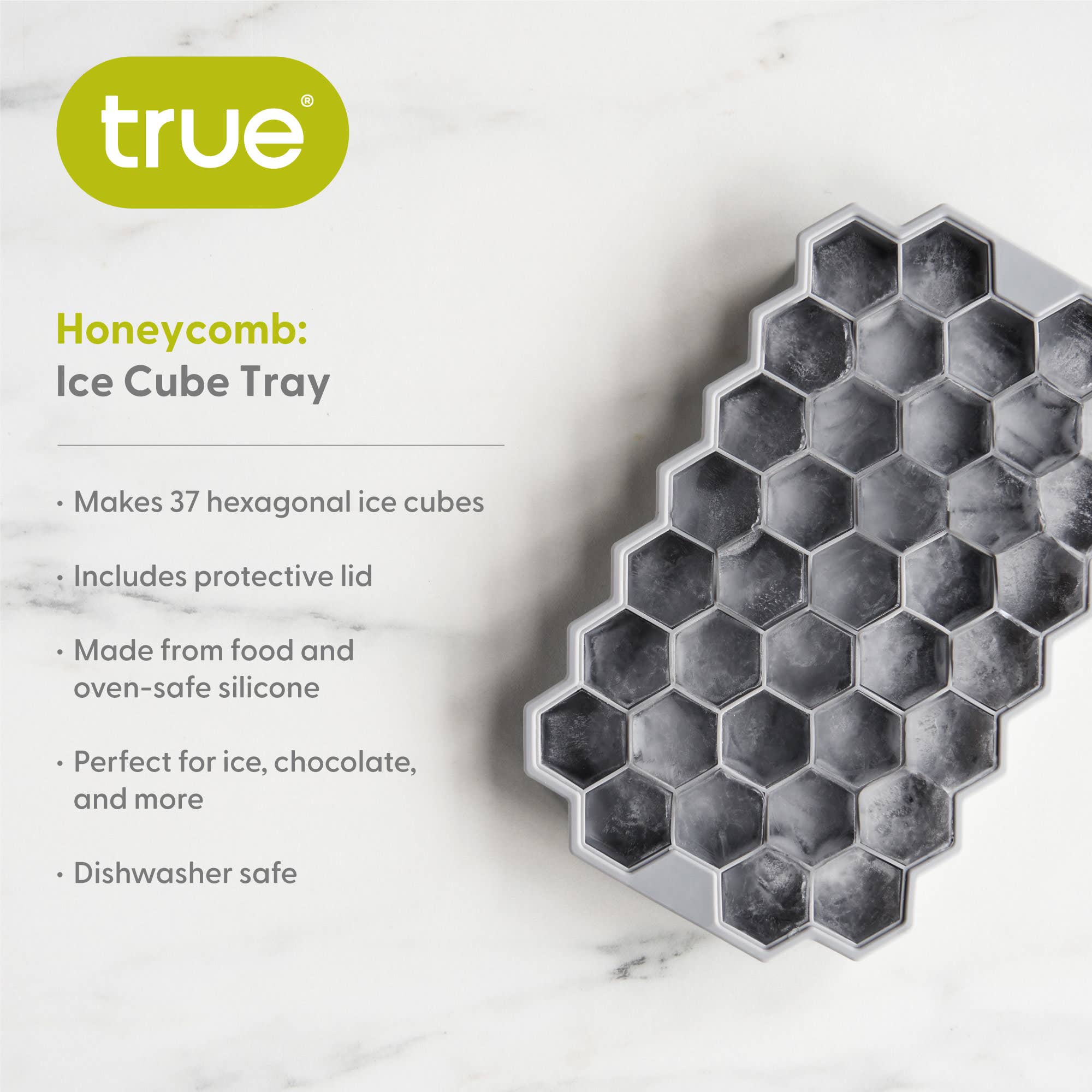 Honeycomb Silicone Ice Tray wtih Lid
