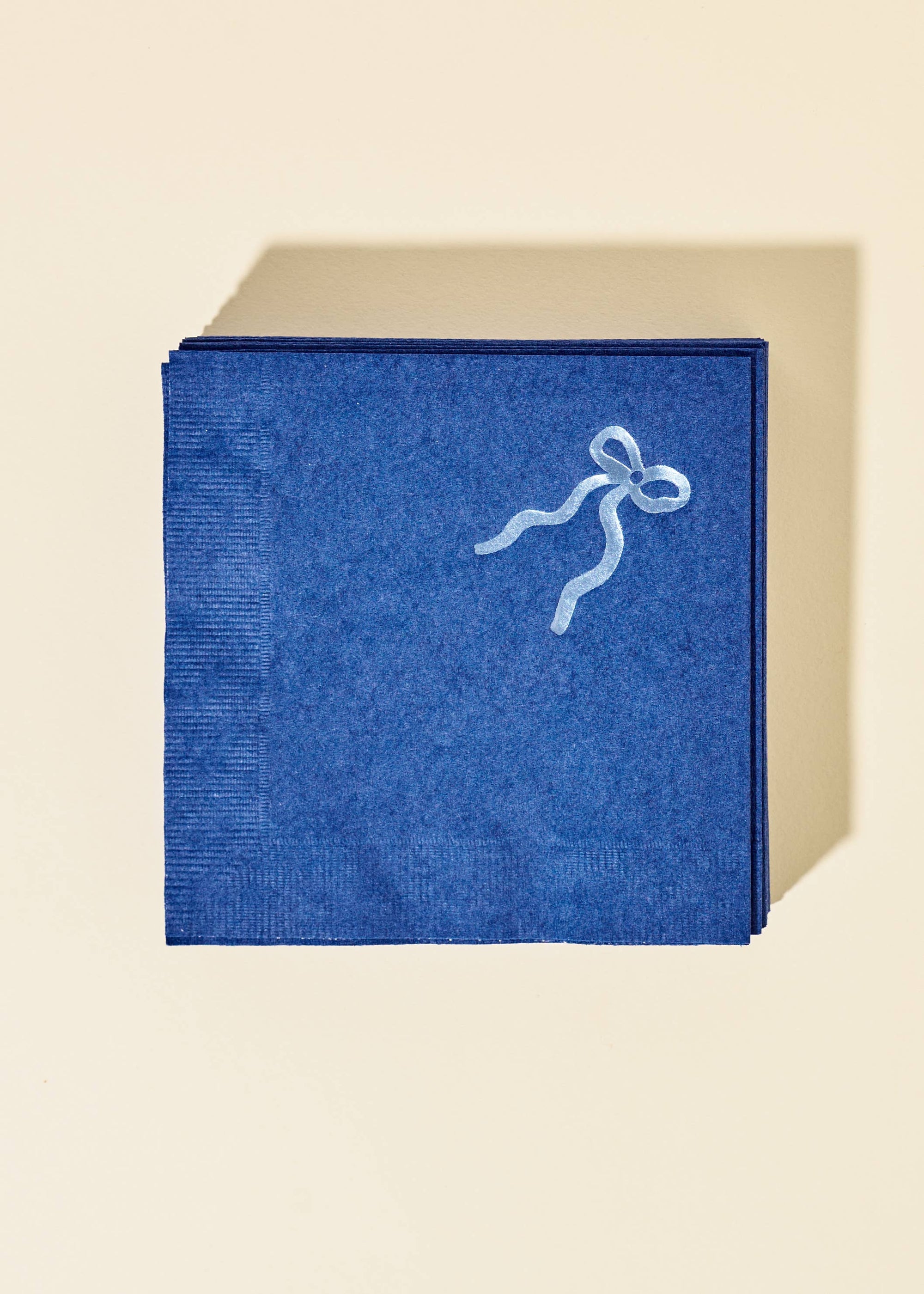 Coquette Navy Bow Cocktail Paper Beverage Napkins - Set of 20