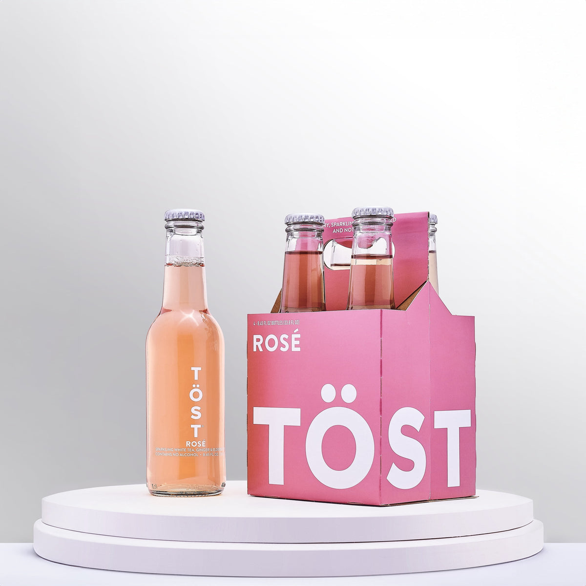 TÖST Rosé NA Sparkling Beverage  - 250 mL Glass Bottles, 4-Pack