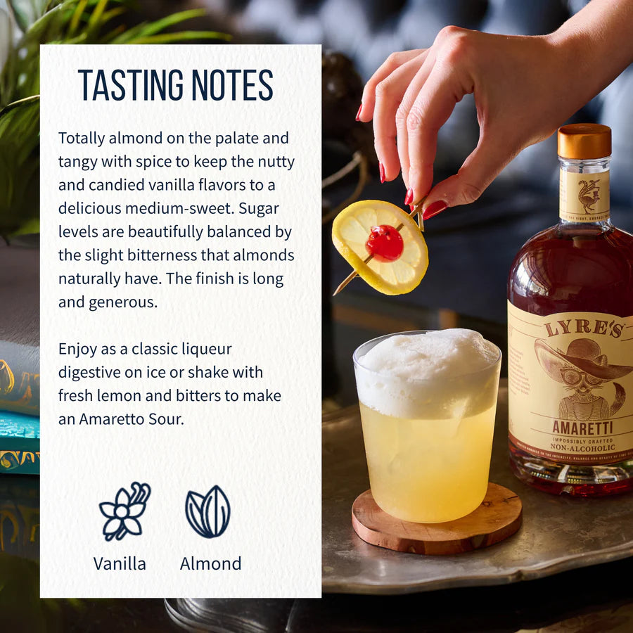 Lyre's NON-ALCOHOLIC AMARETTI LIQUEUR - 700mL