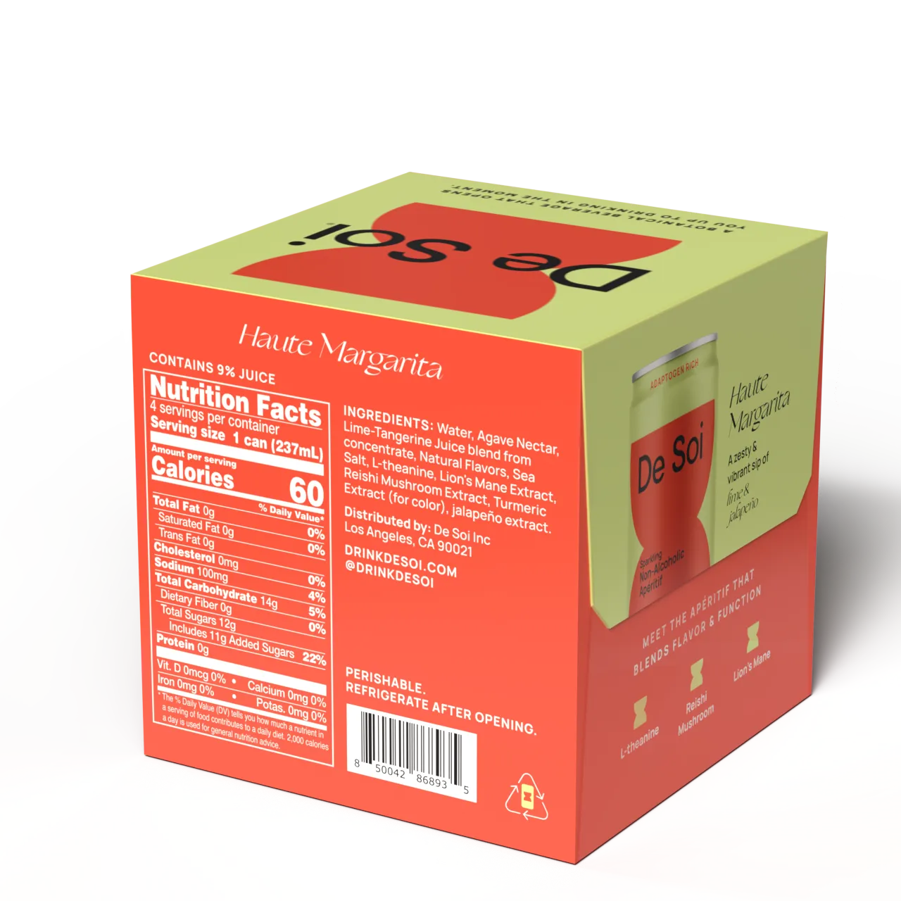 De Soi Haute Margarita - 4 pack of 8 fl oz Single Serving Cans