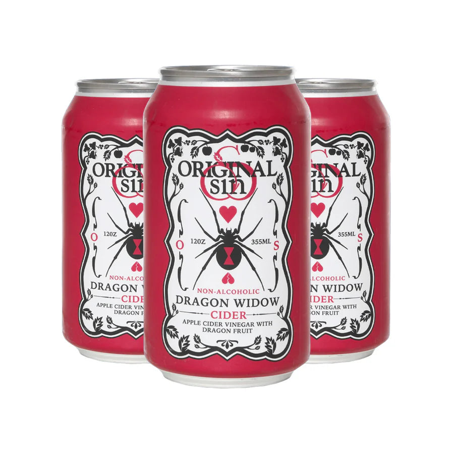 Original Sin Cider – Dragon Widow Non-Alcoholic Cider - 12oz x 6 Pack