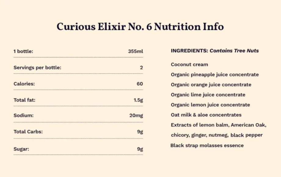 Curious Elixir No. 6 Booze-Free Cocktail - 1 Can / 355 mL / 12 oz / 2 Servings per Can