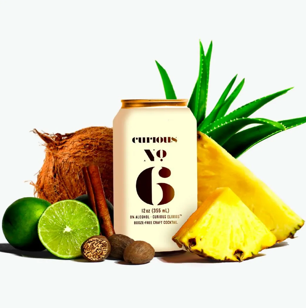 Curious Elixir No. 6 Booze-Free Cocktail - 1 Can / 355 mL / 12 oz / 2 Servings per Can