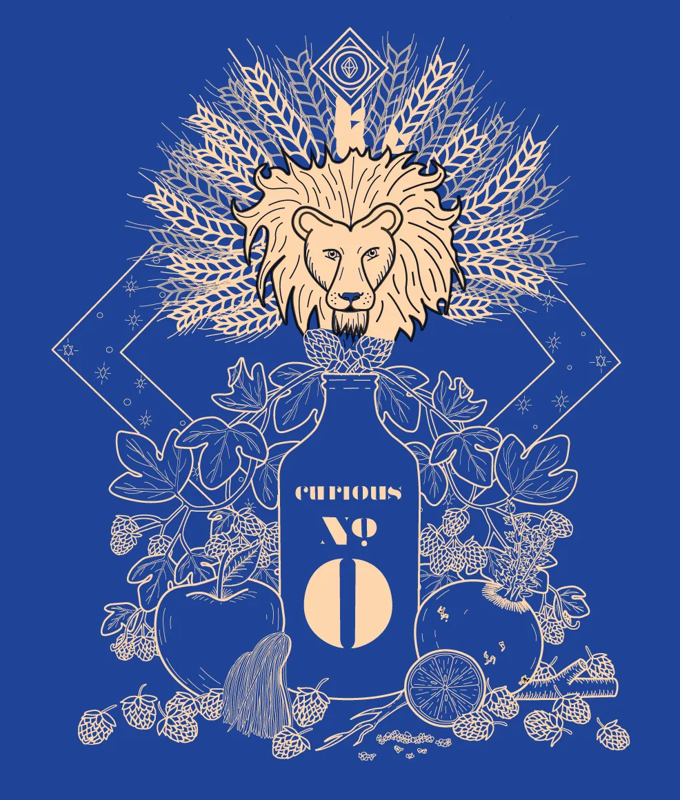 Curious Zero Lion's Mane Lager • Booze-Free Craft Brew - 1 bottle - 340 mL / 11.5 oz