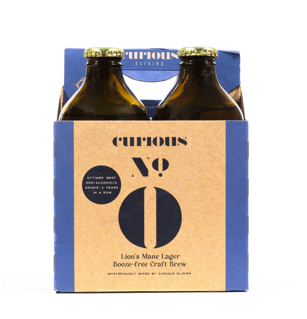 Curious Zero Lion's Mane Lager • Booze-Free Craft Brew - 1 bottle - 340 mL / 11.5 oz