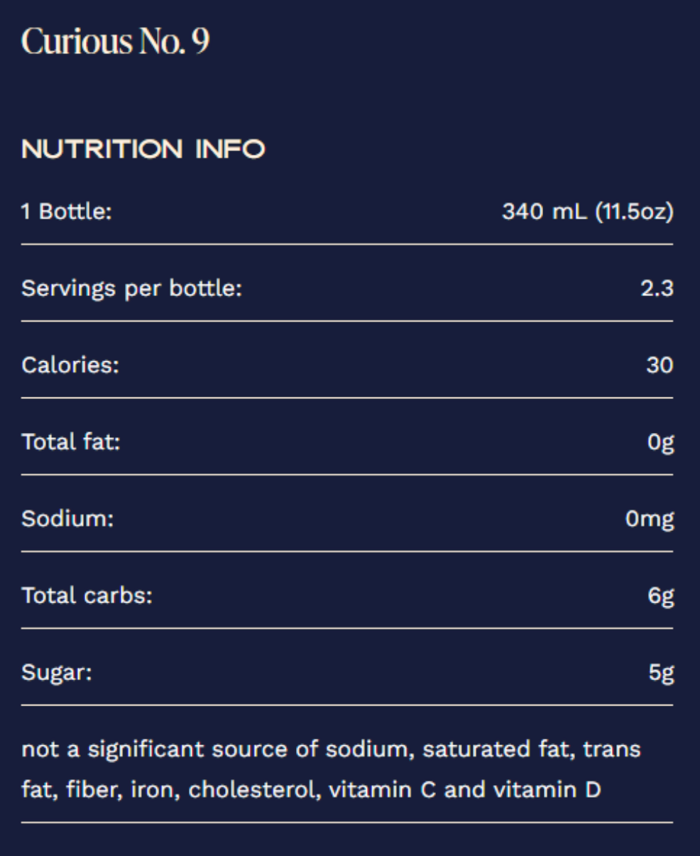 Curious Elixir No. 9 Booze-Free Cocktail - 340 mL / 11.5 oz / 2.3 Servings per Bottle