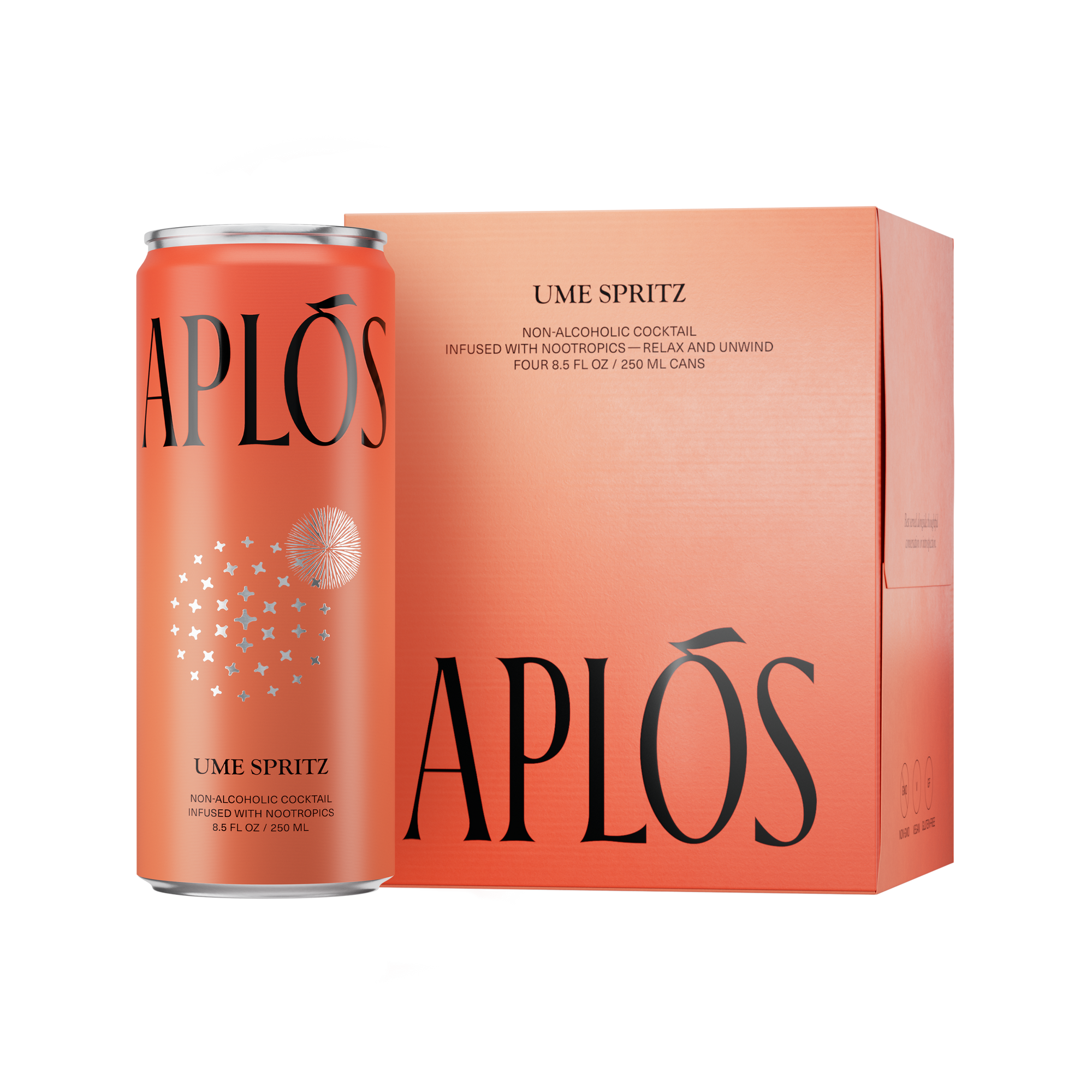 Aplós Ume Spritz with Nootropics - 4 Pack of 8.5 fl oz Cans