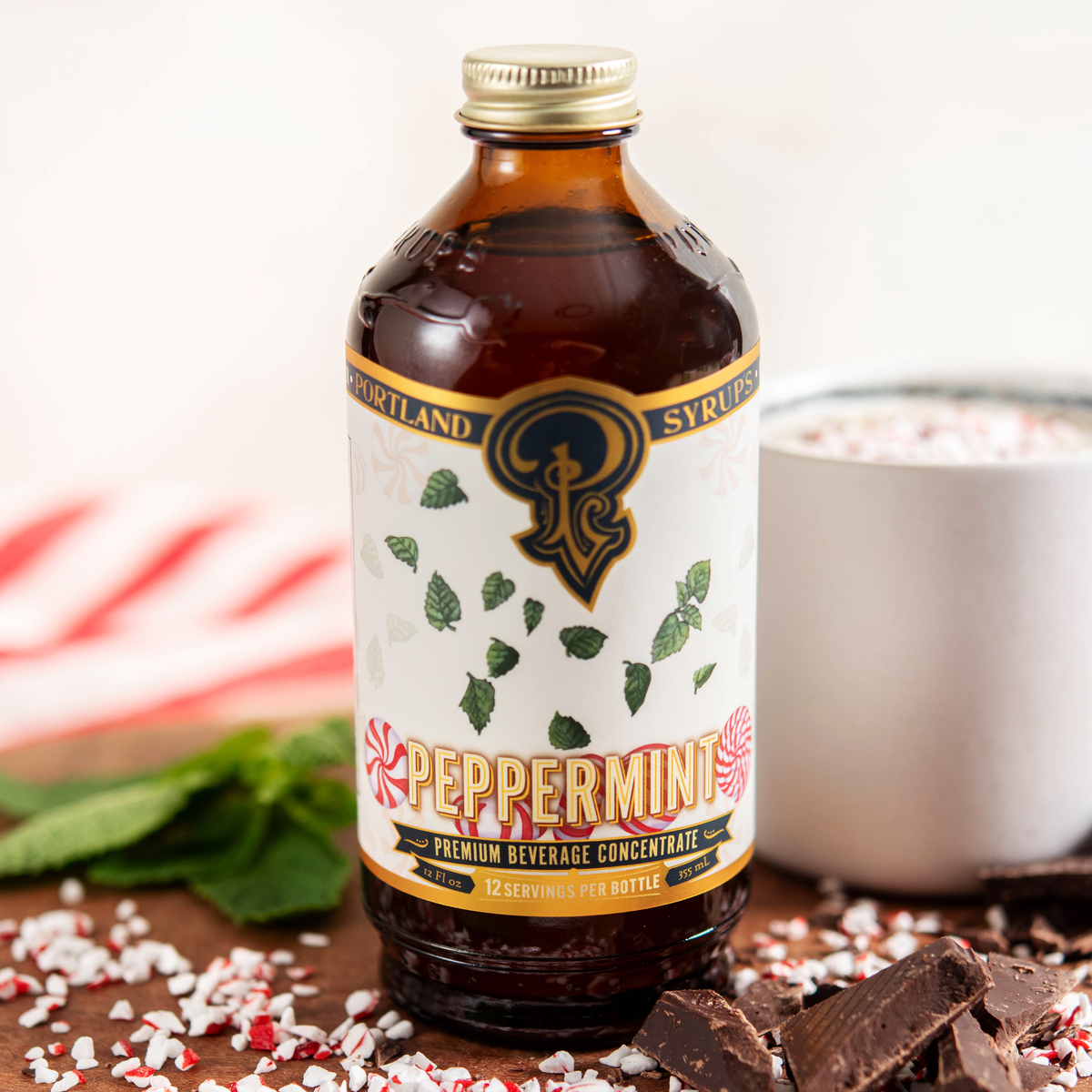 Portland Syrups - Peppermint Syrup 3.4 oz - cocktail / mocktail beverage mix