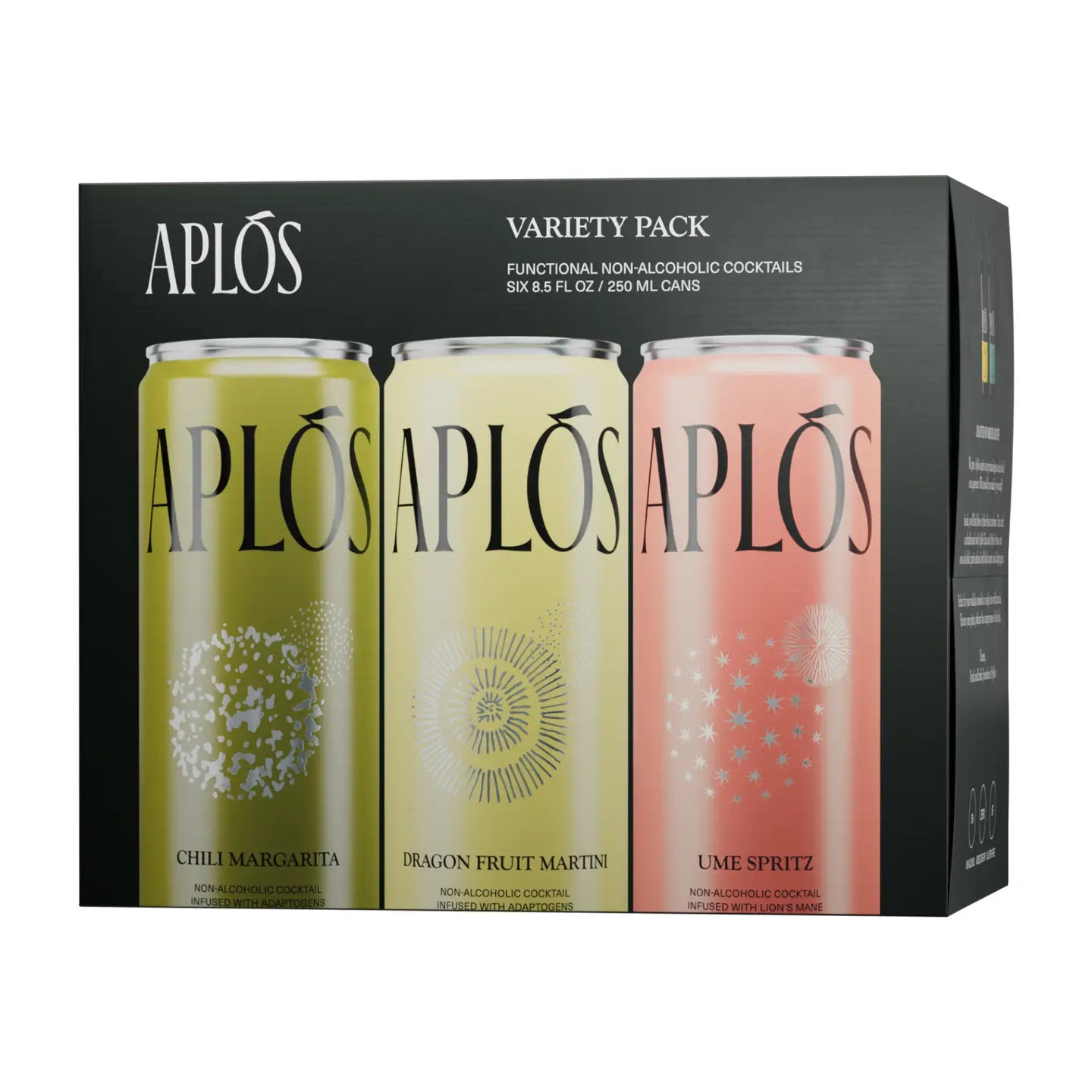 Aplós Variety Six Pack with Nootropics - 6 Pack of 8.5 fl oz Cans