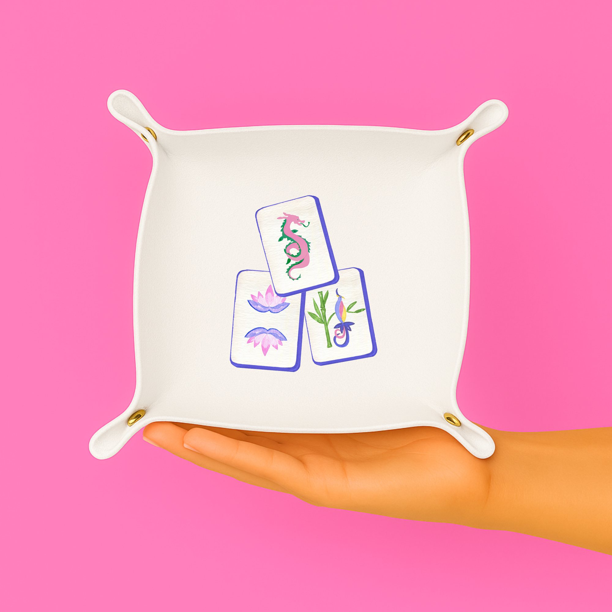 Modern Mahjong Trinket Catchall | White