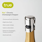 Fizz Chrome Champagne Stopper in Silver