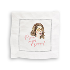 French Graffiti - White Lotus Mixed Linen Cocktail Napkin Set