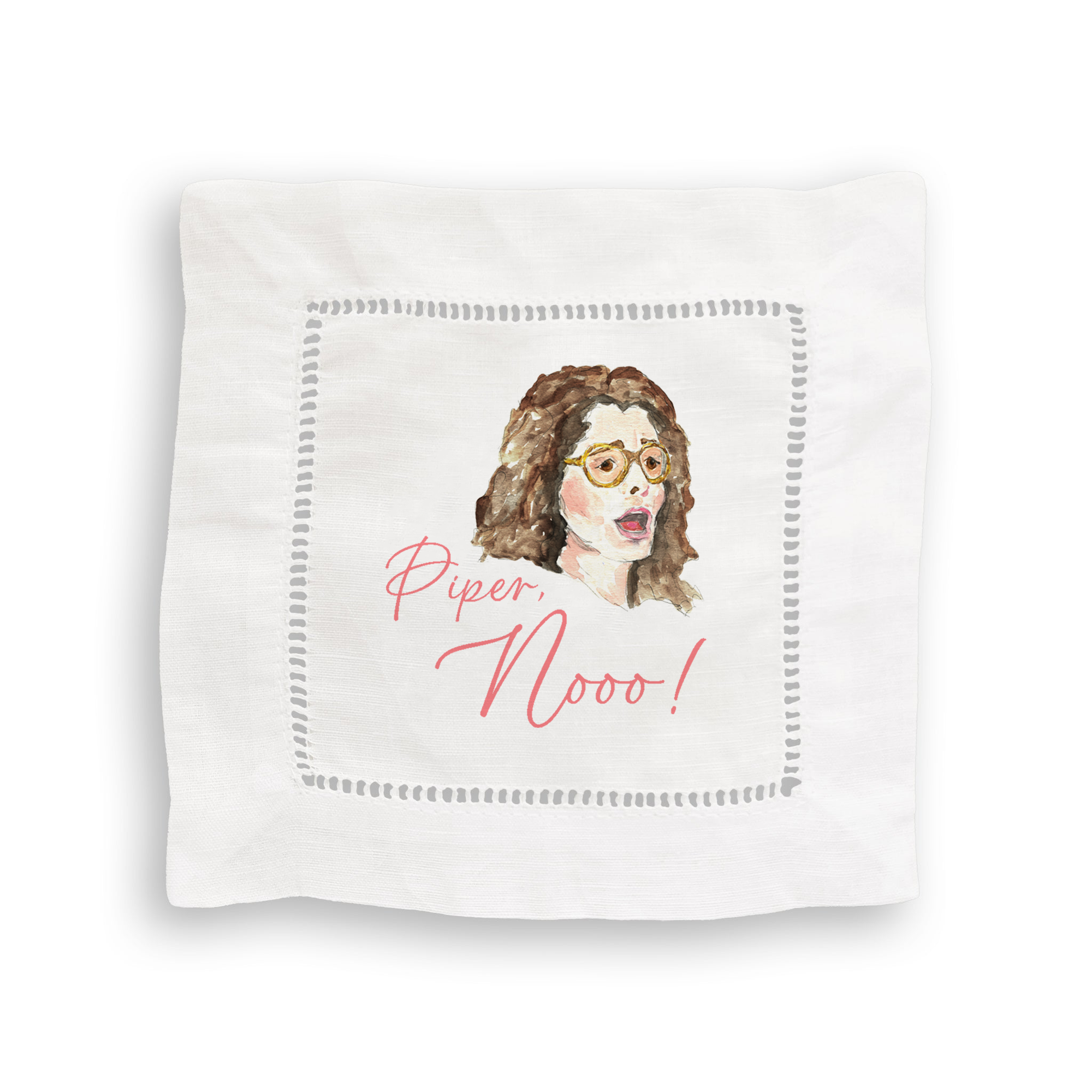 French Graffiti - White Lotus Mixed Linen Cocktail Napkin Set