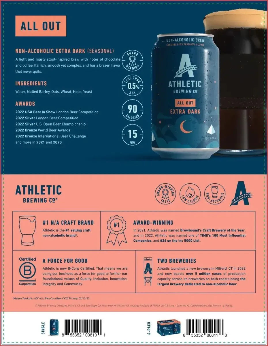 Athletic Brewing - All Out Extra Dark (6-Pack)