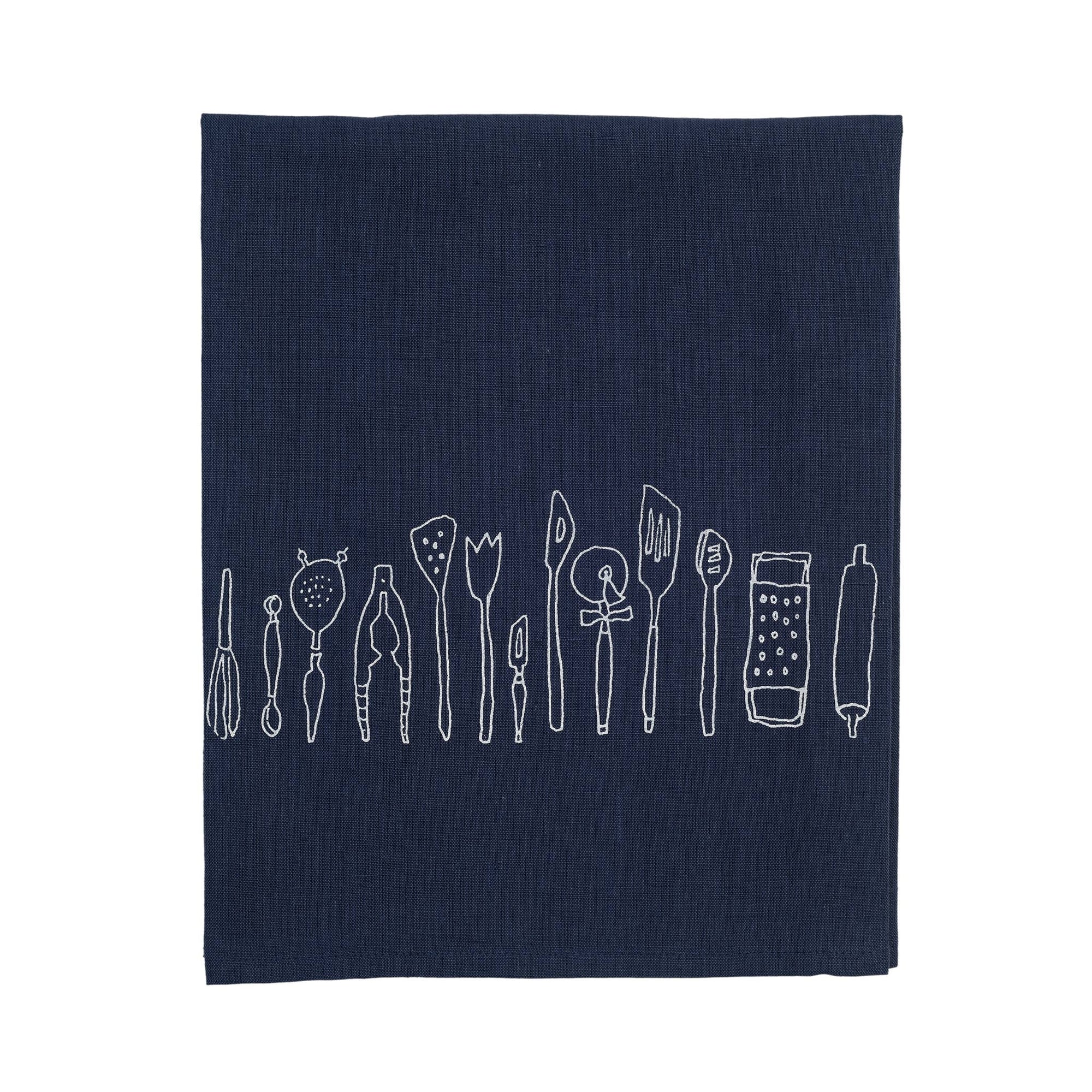 Vintage Tools Bar towel - Dark Navy