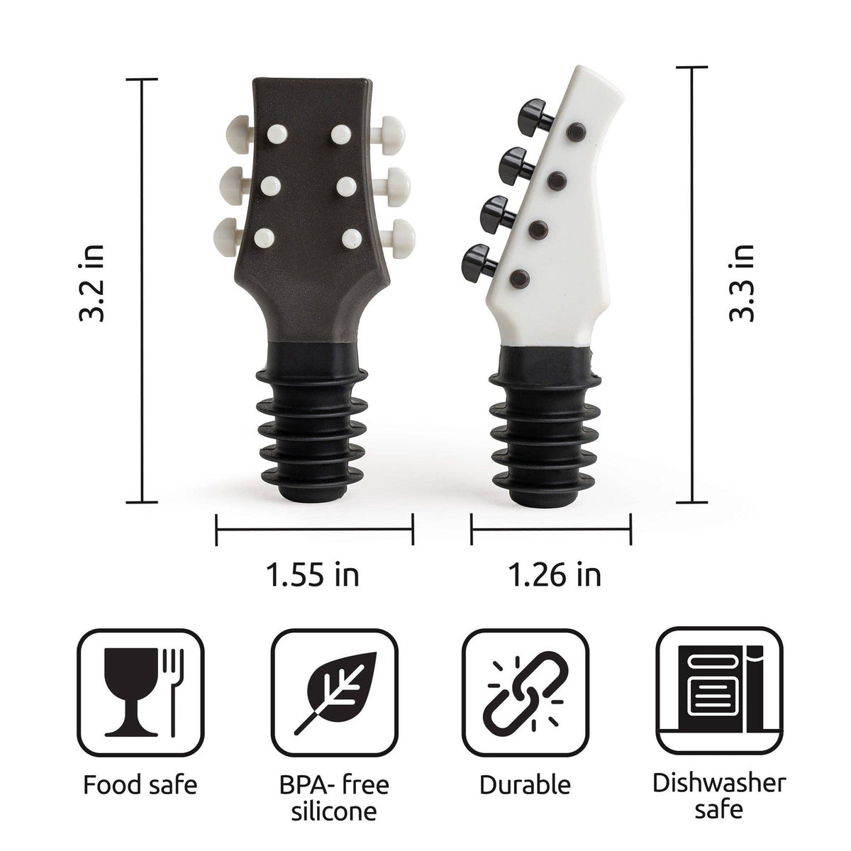 Cork N' Roll Guitar Wine Stoppers Set