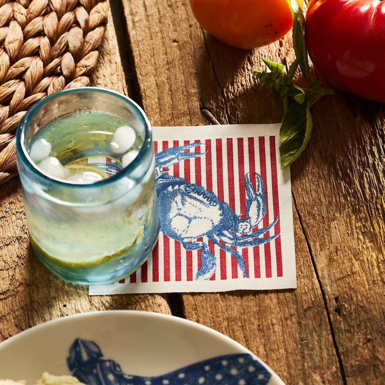 Seaside Stripes Cocktail Napkin Roll: Single