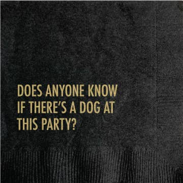 Dog at Party Cocktail Napkin - Thumbnail 3