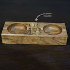 India Handicrafts Inc - EcoServe 3-Section Wooden Tray with Spoons