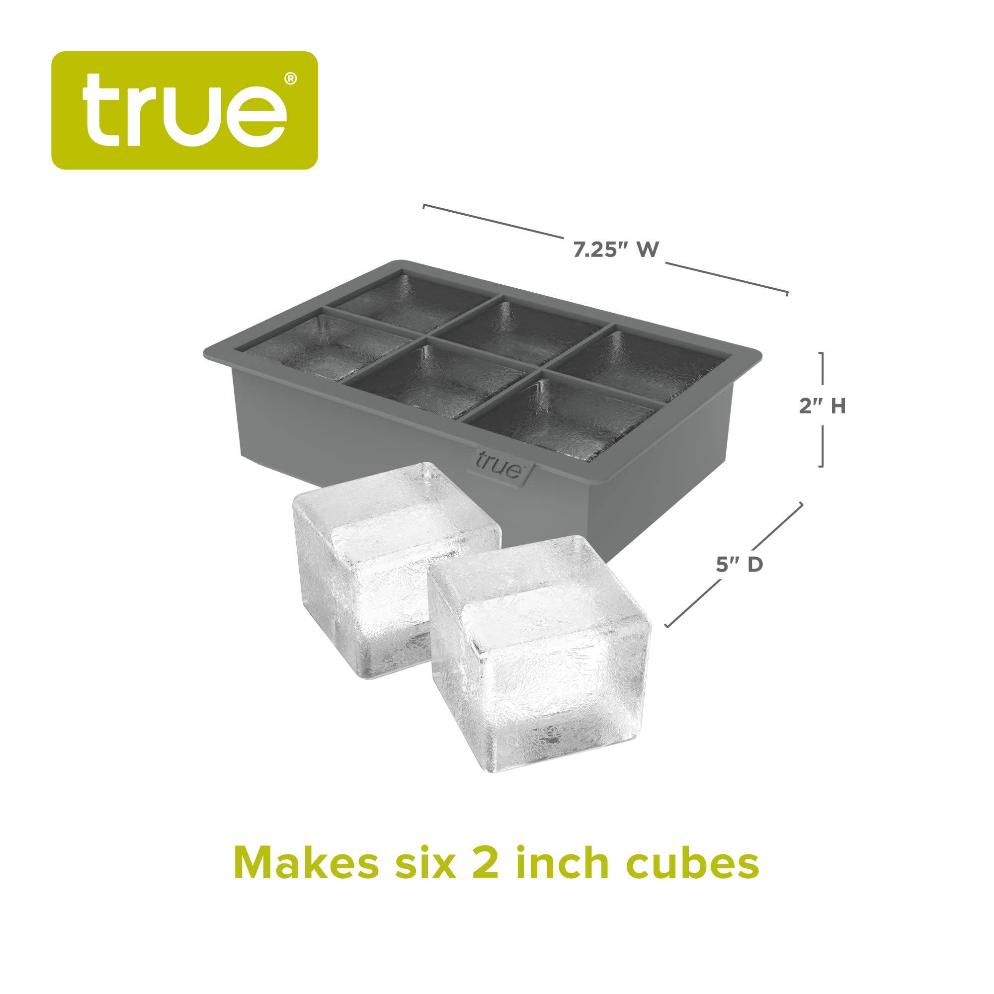 Colossal Silicone 2 inch Ice Cube Tray Gray or Red: Gray