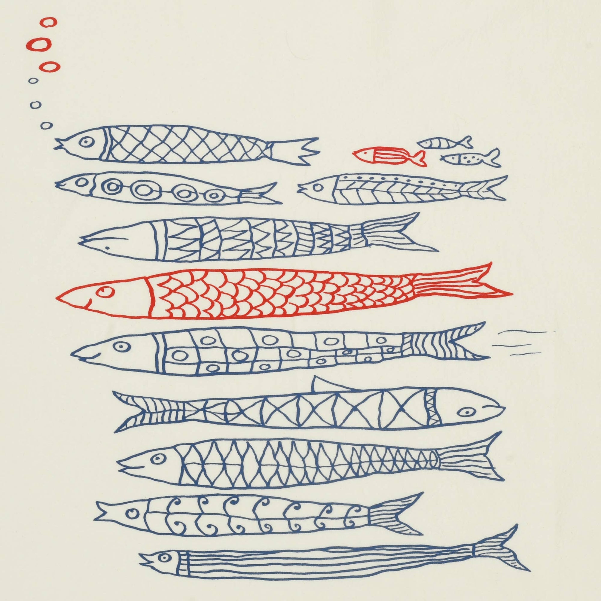 School of fish tea towel