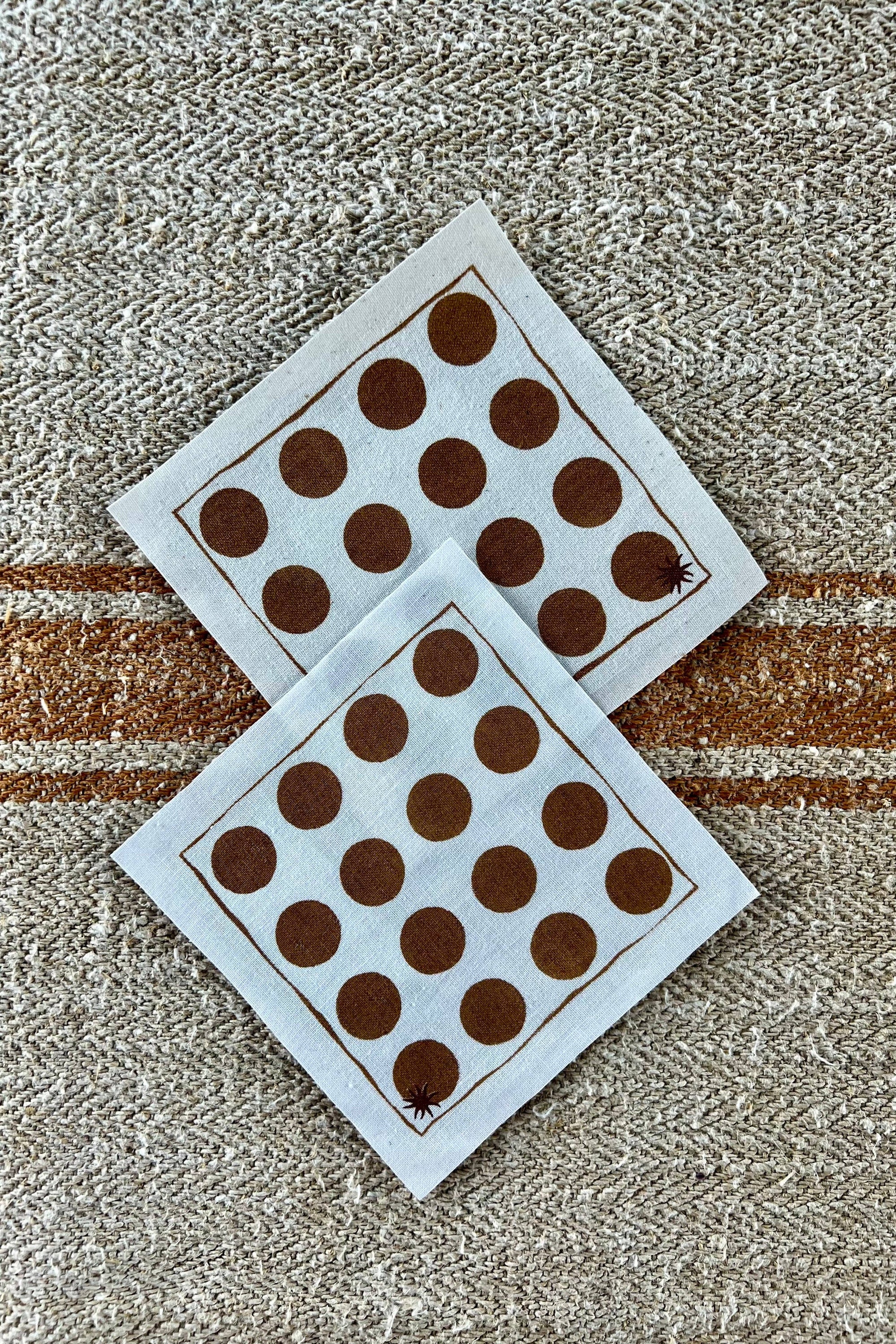 Cotton Napkins | Compostable | Dots | 24-Pack: 4.5" x 4.5"