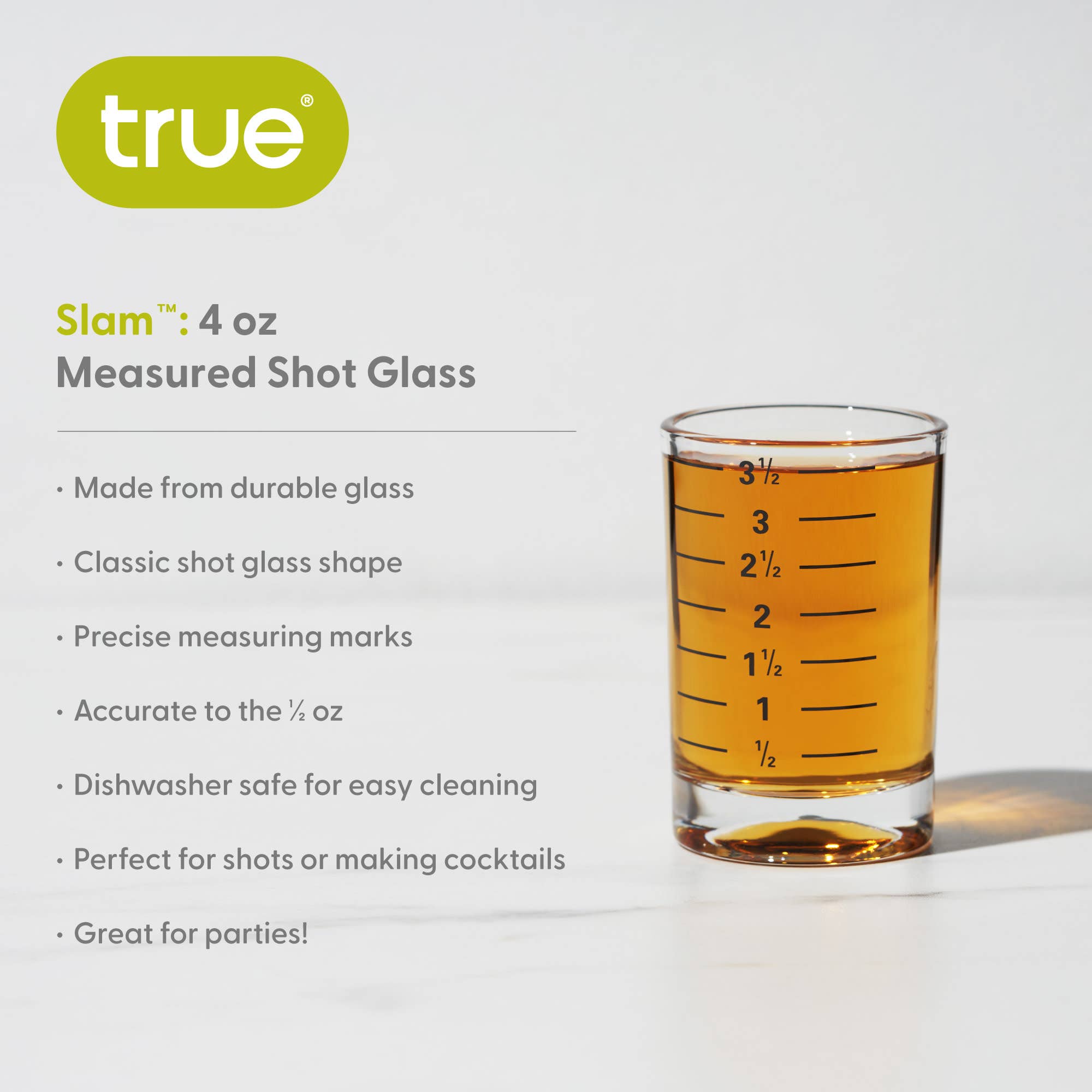 Large Shot Glass with Printed Measurements 4 oz