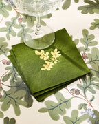 Oak Leaf and Acorn Gold and Green Paper Beverage Napkins - Set of 20