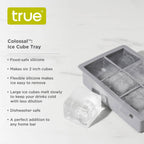 Colossal Silicone 2 inch Ice Cube Tray Gray or Red: Gray