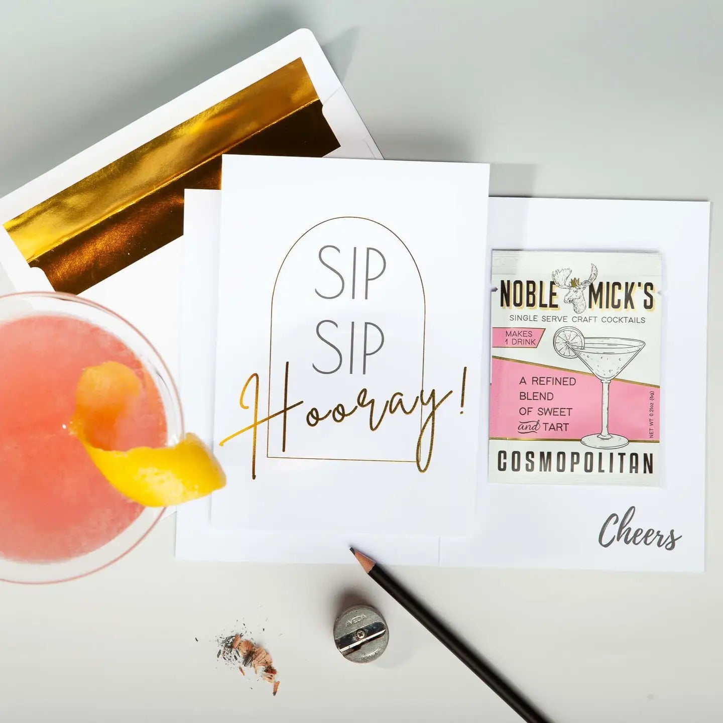 Cocktails and Cards - Sip Sip Hooray Card