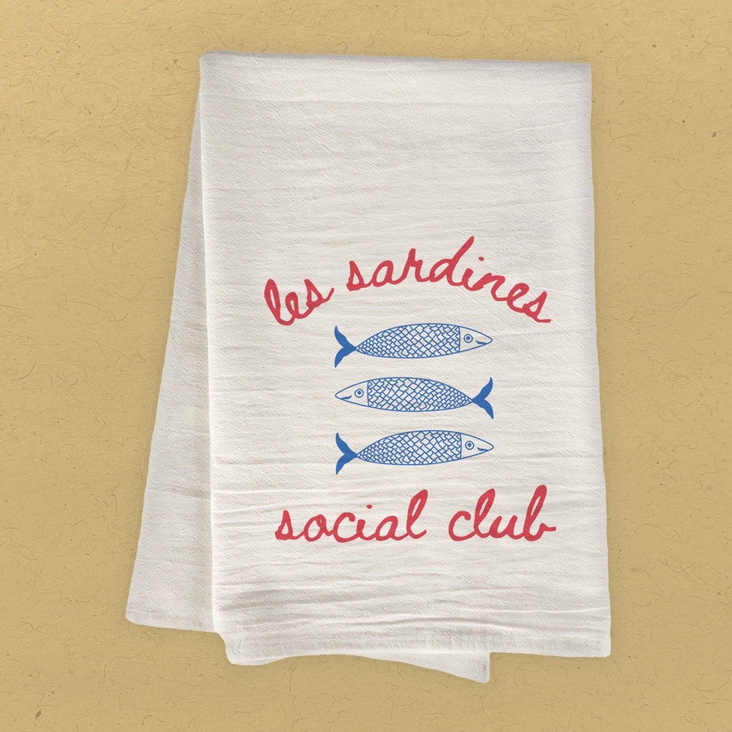 Sardine Social Club - Cotton Bar Towel: 19" X 28" (With Loop)