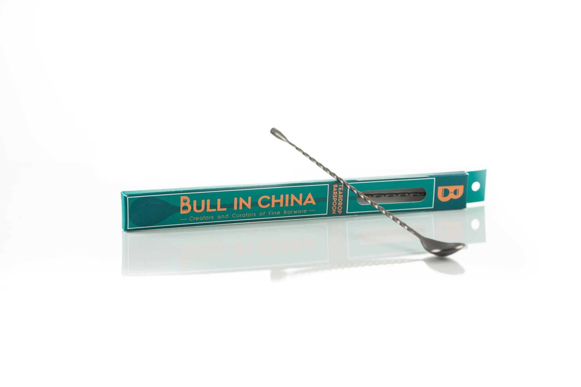 Bull in China - Teardrop Barspoons (30cm/12" Length): Silver