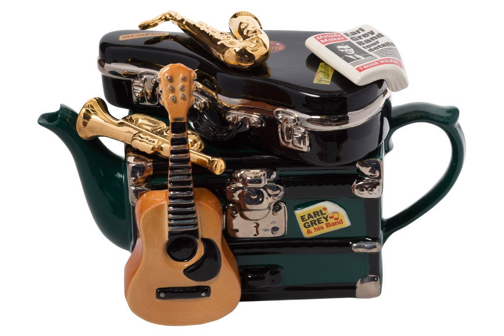 The Original Gluggle Jug Factory - Band on Tour Large Teapot: Blue