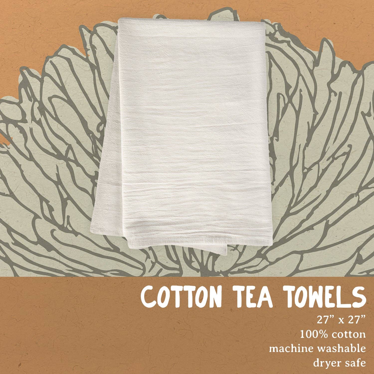 Small Batch MOXOLOGIE Cotton Tea Towel: 19" x 28" (with loop)