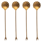 Seashell Cocktail Picks: Gold