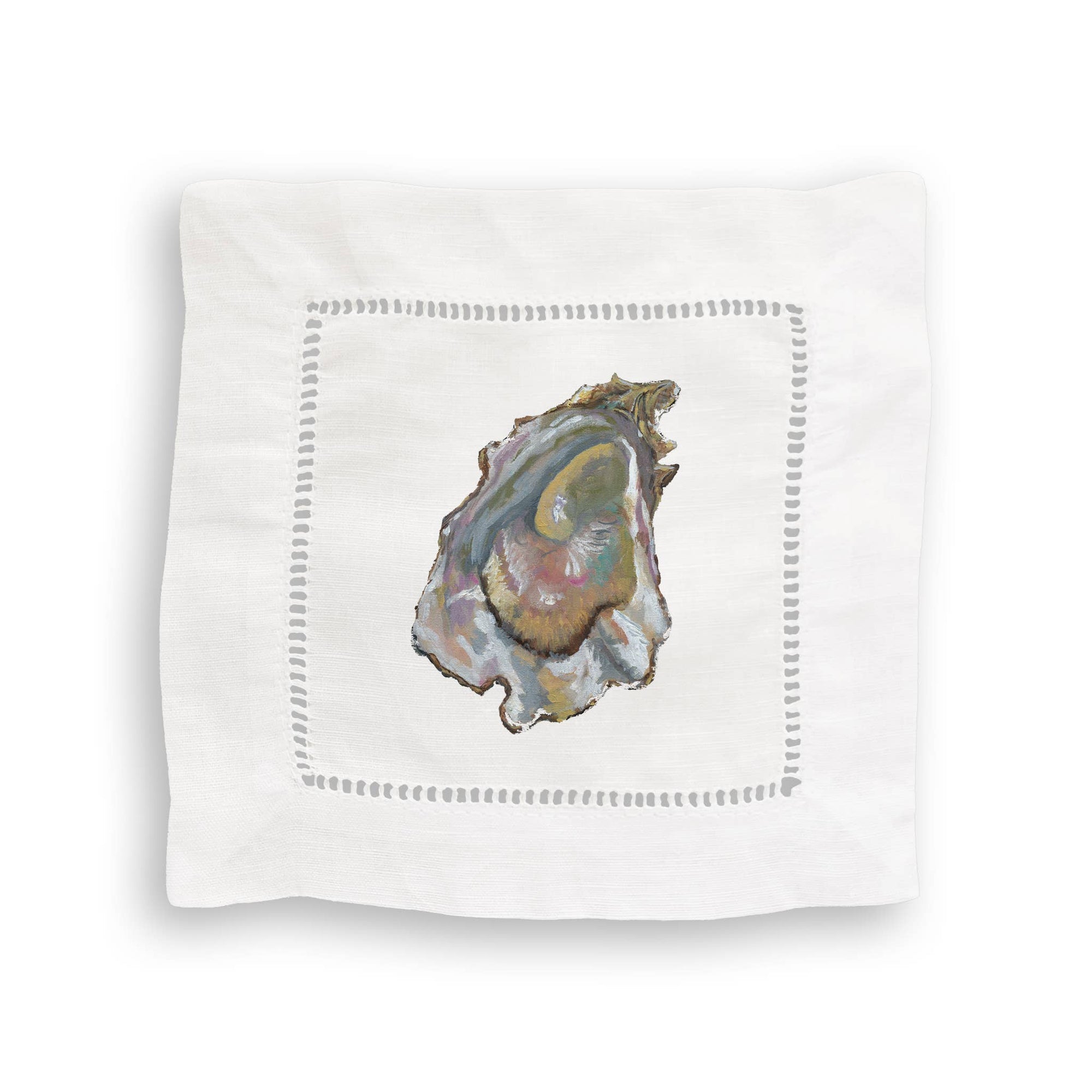 French Graffiti - Colorful Oysters Mixed Linen Cocktail Napkin Set