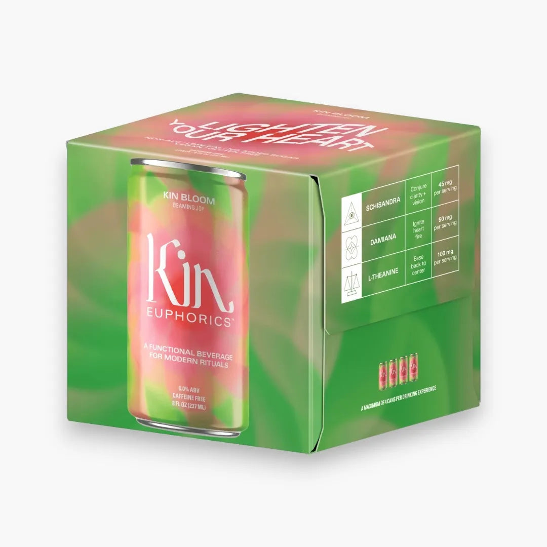 Kin Euphorics - Kin Bloom - 4 pack of 8 fl oz Single Serving Cans