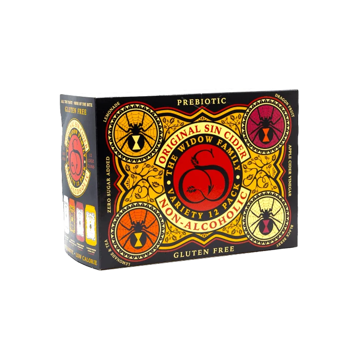 Original Sin Cider – Widow VARIETY PACK Non-Alcoholic Cider - 12 x 12oz