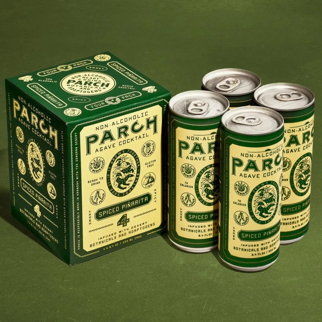 PARCH Spiced Piñarita Non-Alcoholic Agave Cocktail - 4 pack of 8.4 fl oz Single Serving Cans