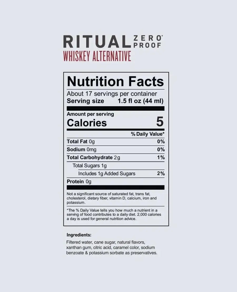 Ritual Zero Proof Whiskey Alternative -750mL