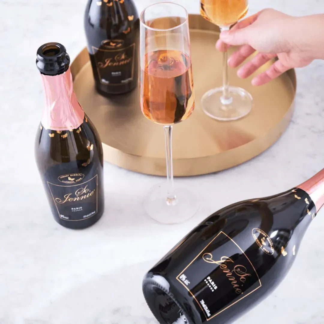 So Jennie Paris Alcohol-Free Rose Bubbly Champagne Alternative 750mL (0.0% ABV, France)